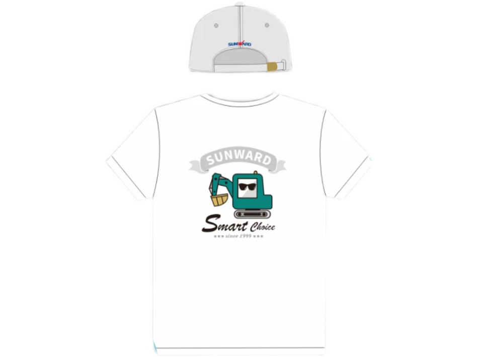 Ouder-kind kleding familie van drie katoenen korte mouwen Sunward patroon cartoon kinder casual