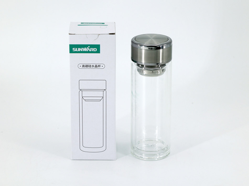 380ml hoge borosilicaat kristallen beker dubbellaags anti-verbranding glazen beker thee water scheiding waterbeker